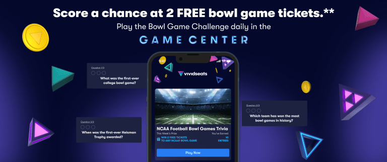 Score a chance at 2 FREE bowl game tickets.**