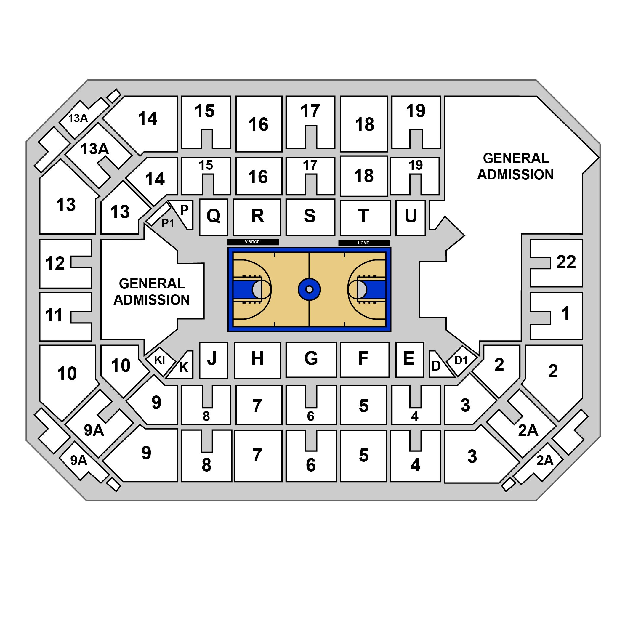Allen Fieldhouse Tickets - Allen Fieldhouse Information - Allen Fieldhouse  Seating Chart, image size:2083x2083