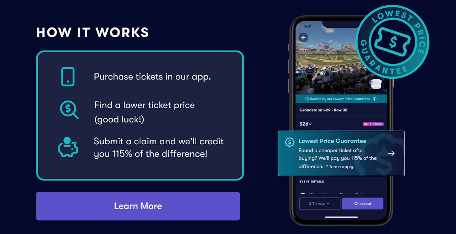 Lowest price guarantee* Only in the app