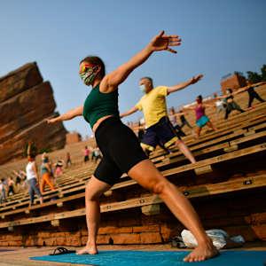 Yoga On The Rocks Parking Image